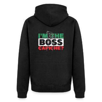 Je suis le chef capiche Meilleur grand-père de Nonno - Veste à capuche bio Premium Unisexe - noir - Dos - Nico (187cm)