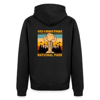 Yellowstone Park Camping Montana Ranch - Unisex Premium Bio Zip Hoodie - Schwarz - Hinten - Nico (187cm)