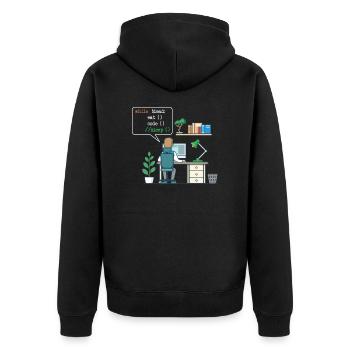 Eat Code Sleep | Funny Coder Programmer - Unisex Premium Organic Zip Hoodie - black - Back - Nico (187cm)