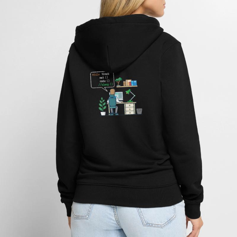 Eat Code Sleep | Funny Coder Programmer Unisex Premium Organic Zip Hoodie