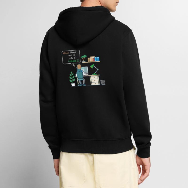Eat Code Sleep | Funny Coder Programmer Unisex Premium Organic Zip Hoodie