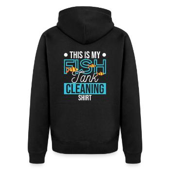 Mein Aquarium-Reinigungs-Shirt Aquarium-Liebhaber - Unisex Premium Bio Zip Hoodie - Schwarz - Hinten - Nico (187cm)