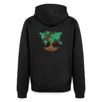 | de l’arbre de terre Protège la Terre Vie Durable - Veste à capuche bio Premium Unisexe - noir - Dos - Nico (187cm)