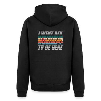 Ich ging AFK, um hier zu sein | Away From Keys - Unisex Premium Bio Zip Hoodie - Schwarz - Hinten - Nico (187cm)