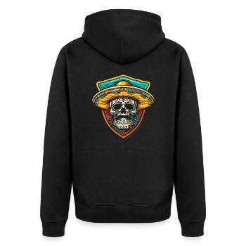 Squelette mexicain Sombrero - Veste à capuche bio Premium Unisexe - noir - Dos - Nico (187cm)