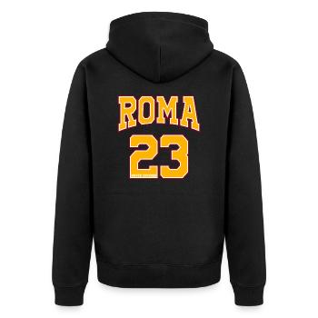 23 (vingt-trois) ROME - Veste à capuche bio Premium Unisexe - noir - Dos - Nico (187cm)