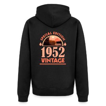 October 1952 Birthday, Gift, Special Edition - Unisex Premium Organic Zip Hoodie - black - Back - Nico (187cm)
