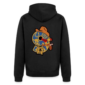 Cowboy 9. Geburtstagsparty Nummer 9 - 9 Jahre - Unisex Premium Bio Zip Hoodie - Schwarz - Hinten - Nico (187cm)