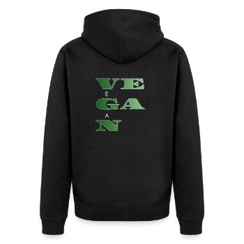 VÉGÉTALIEN - Veste à capuche bio Premium Unisexe - noir - Dos - Nico (187cm)