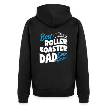 Best Roller Coaster Dad Ever - Unisex Premium Bio Zip Hoodie - Schwarz - Hinten - Nico (187cm)