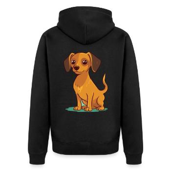 Conception de chien mignon pour les propriétaires de chiens - Veste à capuche bio Premium Unisexe - noir - Dos - Nico (187cm)