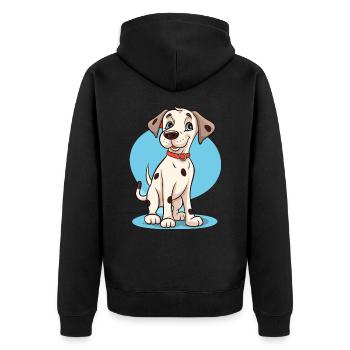Niedliches Hundedesign für Hundebesitzer - Unisex Premium Bio Zip Hoodie - Schwarz - Hinten - Nico (187cm)