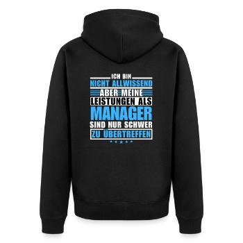 Des performances inégalées en tant que manager - Veste à capuche bio Premium Unisexe - noir - Dos - Nico (187cm)
