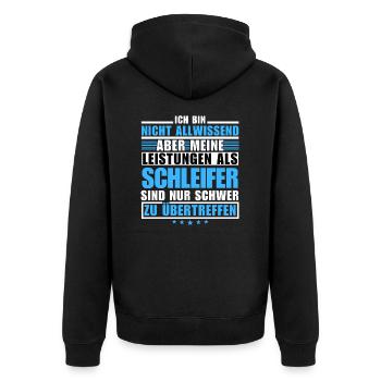 Unsurpassed performance as a grinder - Unisex Premium Organic Zip Hoodie - black - Back - Nico (187cm)