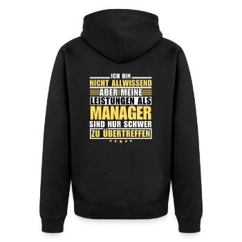 Des performances inégalées en tant que manager - Veste à capuche bio Premium Unisexe - noir - Dos - Nico (187cm)