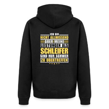 Unsurpassed performance as a grinder - Unisex Premium Organic Zip Hoodie - black - Back - Nico (187cm)