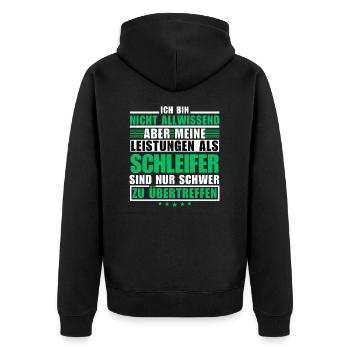 Unsurpassed performance as a grinder - Unisex Premium Organic Zip Hoodie - black - Back - Nico (187cm)