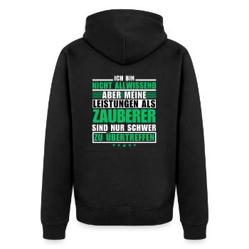 Unmatched performance as a magician - Unisex Premium Organic Zip Hoodie - black - Back - Nico (187cm)