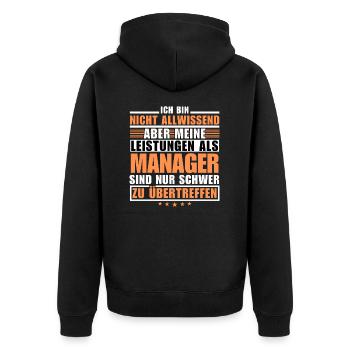 Des performances inégalées en tant que manager - Veste à capuche bio Premium Unisexe - noir - Dos - Nico (187cm)