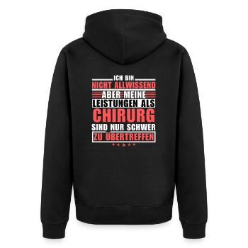 Unmatched performance as a surgeon - Unisex Premium Organic Zip Hoodie - black - Back - Nico (187cm)
