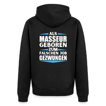 Masseur a atterri dans le mauvais emploi - Veste à capuche bio Premium Unisexe - noir - Dos - Nico (187cm)