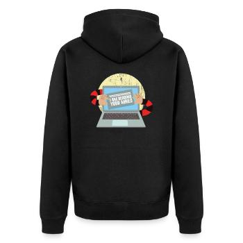 Hacking Phishing I am reading your Mails - Veste à capuche bio Premium Unisexe - noir - Dos - Nico (187cm)