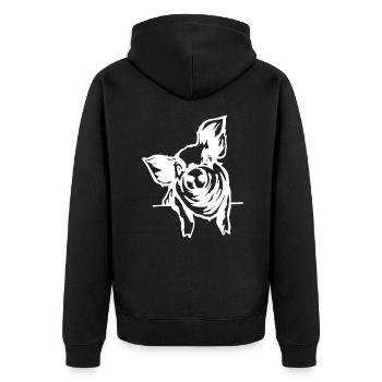 cochon - Veste à capuche bio Premium Unisexe - noir - Dos - Nico (187cm)