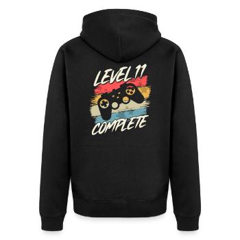 11 Anniversaire 11 ans Enfants Cadeau - Veste à capuche bio Premium Unisexe - noir - Dos - Nico (187cm)