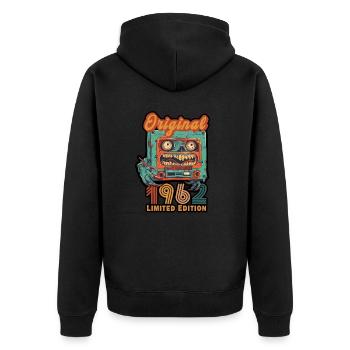 Cassette Birthday Original 1962 Limited Edition - Unisex Premium Organic Zip Hoodie - black - Back - Nico (187cm)