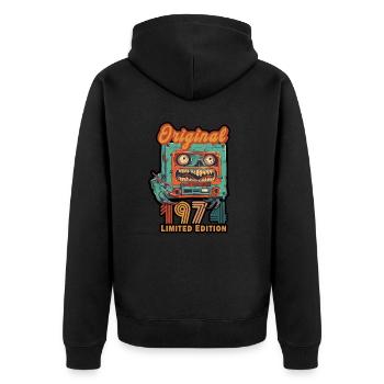 Original 1974 édition limitée cassette anniversaire - Veste à capuche bio Premium Unisexe - noir - Dos - Nico (187cm)