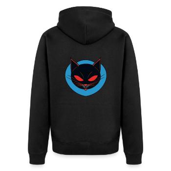 Whisker Warriors Logo - Unisex Premium Organic Zip Hoodie - black - Back - Nico (187cm)
