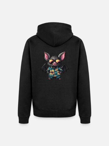 Bat Cool Summer - Unisex Premium Organic Zip Hoodie - black