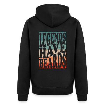 Legenden tragen Bart - Unisex Premium Bio Zip Hoodie - Schwarz - Hinten - Nico (187cm)
