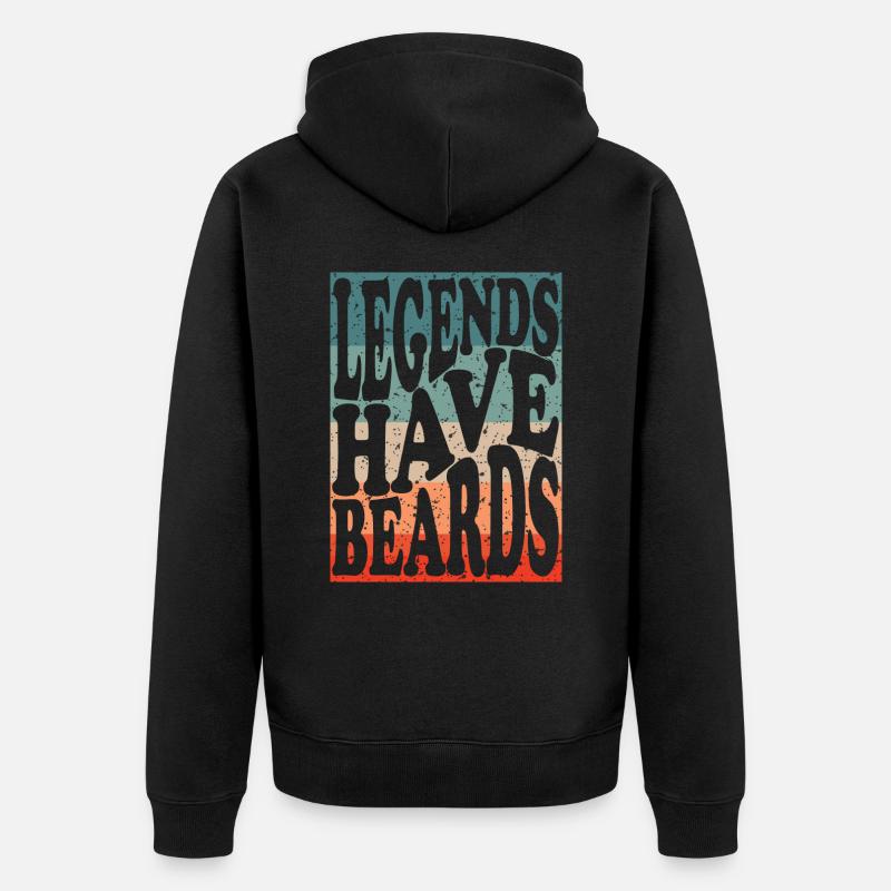 Legenden tragen Bart - Unisex Premium Bio Zip Hoodie - Schwarz