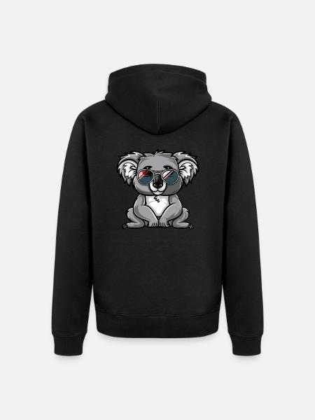Koala Cool Comic - Unisex Premium Organic Zip Hoodie - black