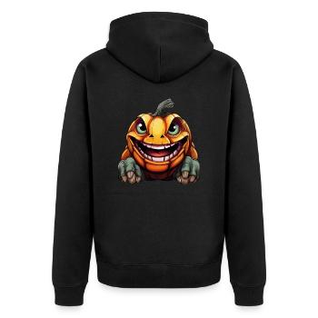 Tortue d’Halloween effrayante avec tête de citrouille - Veste à capuche bio Premium Unisexe - noir - Dos - Nico (187cm)