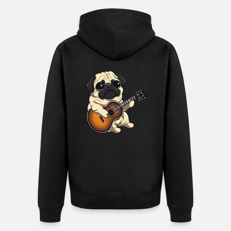 Guitariste de carlin - Veste à capuche bio Premium Unisexe - noir