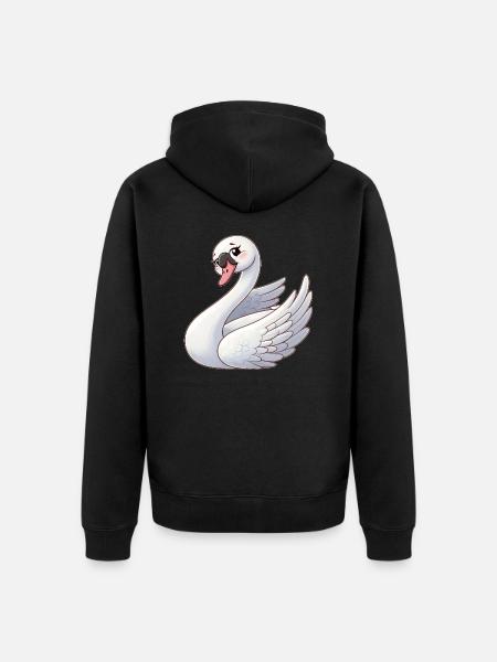 Cygne blanc comme ange céleste - Veste à capuche bio Premium Unisexe - noir