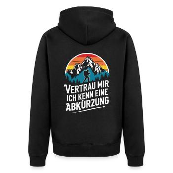 Hiking Hikers Hike Mountains Forest - Unisex Premium Organic Zip Hoodie - black - Back - Nico (187cm)
