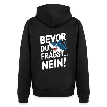 Shark Shark Sharks Shark - Unisex Premium Organic Zip Hoodie - black - Back - Nico (187cm)