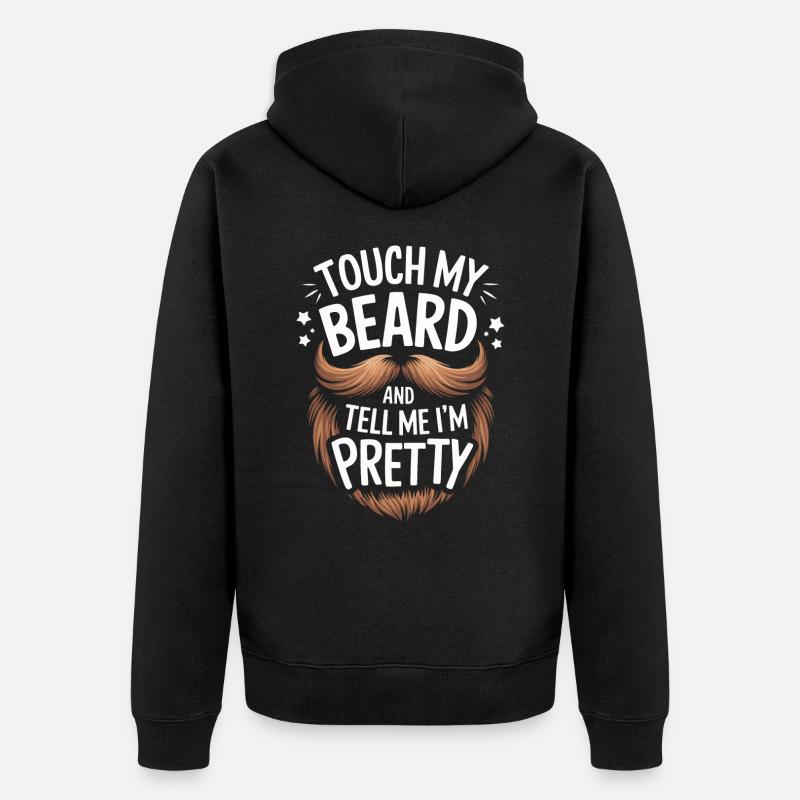 Bart Schnurrbart Bärtige Männer - Unisex Premium Bio Zip Hoodie - Schwarz