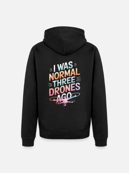 Dronen Pilot Quadrocopter Drone - Unisex Premium Bio Zip Hoodie - Schwarz