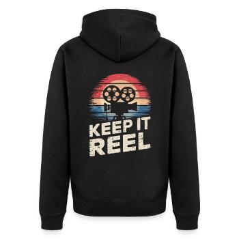 Filmemacher Filmregisseur Kameramann Film - Unisex Premium Bio Zip Hoodie - Schwarz - Hinten - Nico (187cm)