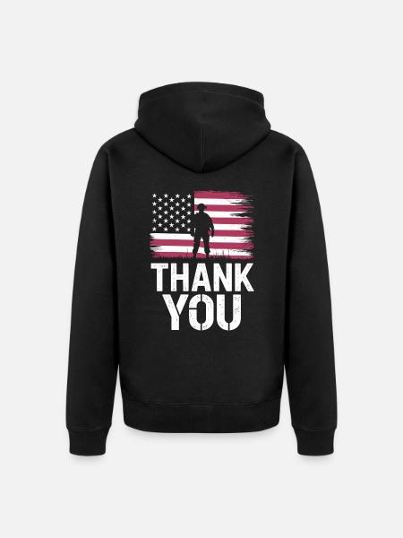 Veteran Military Soldier - Unisex Premium Organic Zip Hoodie - black