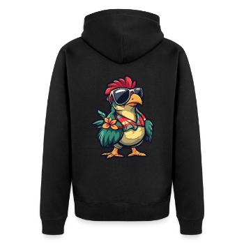 Dinde Bande dessinée Drôle d’été - Veste à capuche bio Premium Unisexe - noir - Dos - Nico (187cm)