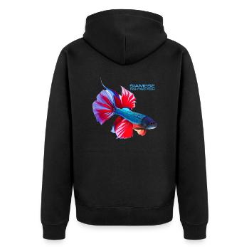 Siamese fighting - Unisex Premium Organic Zip Hoodie - black - Back - Nico (187cm)