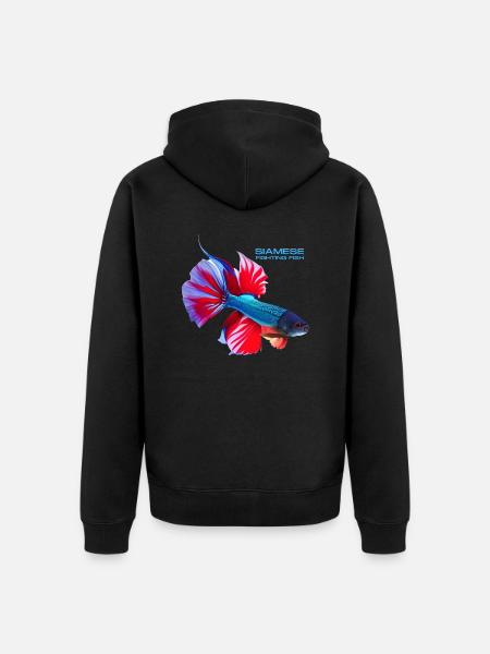 Siamese fighting - Unisex Premium Organic Zip Hoodie - black