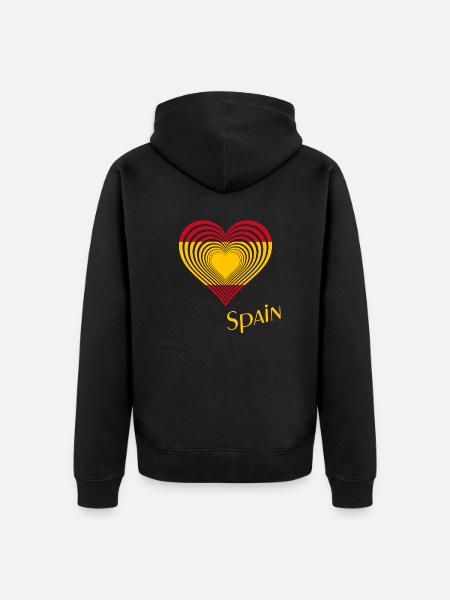 Spanien Spain - Unisex Premium Bio Zip Hoodie - Schwarz