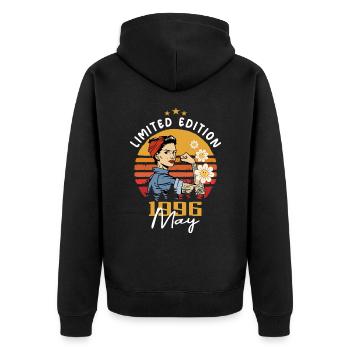 Legendary since May 1996 - May 1996 Birthday 1996 - Unisex Premium Organic Zip Hoodie - black - Back - Nico (187cm)