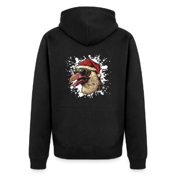 Harpie oiseau Noël drôle - Veste à capuche bio Premium Unisexe - noir - Dos - Nico (187cm)